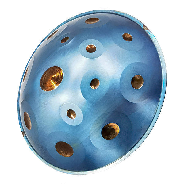 Handpan 13 notes bleu doré - Ré mineur