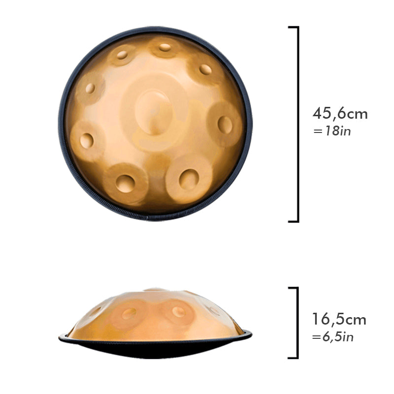 Handpan 9 notes doré - Sol mineur